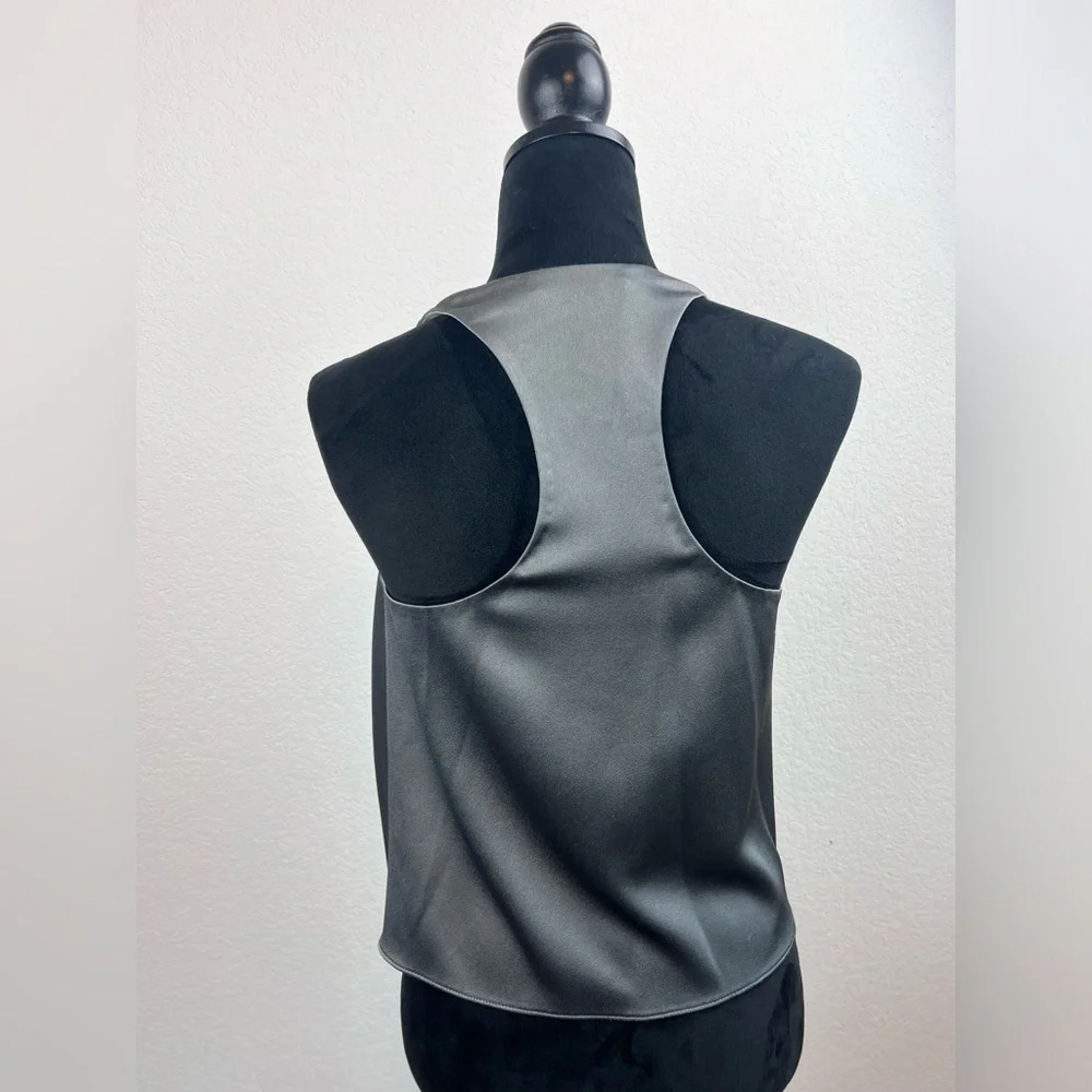 Alice + Olivia Gray Satin Cowl Neck Top - Picture 4 of 12